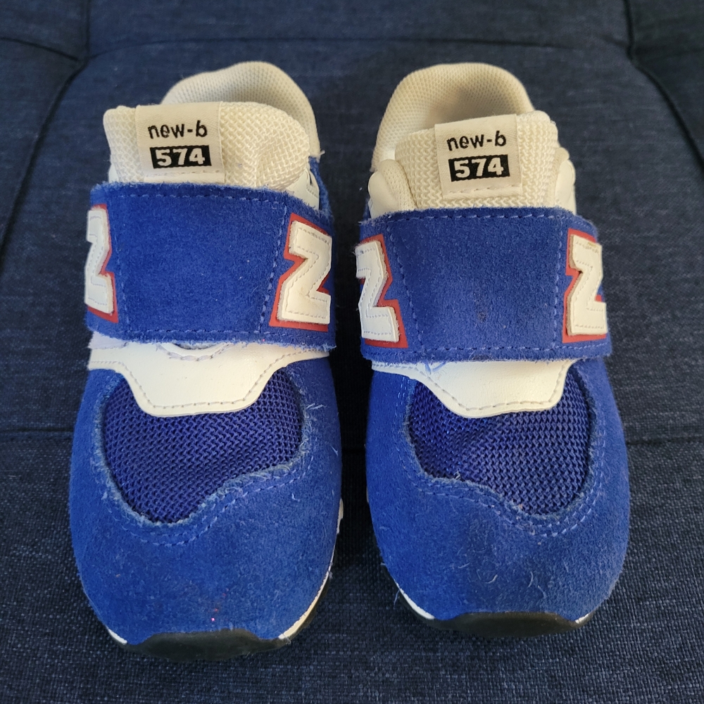 New Balance Kids Blue and White Sneakers